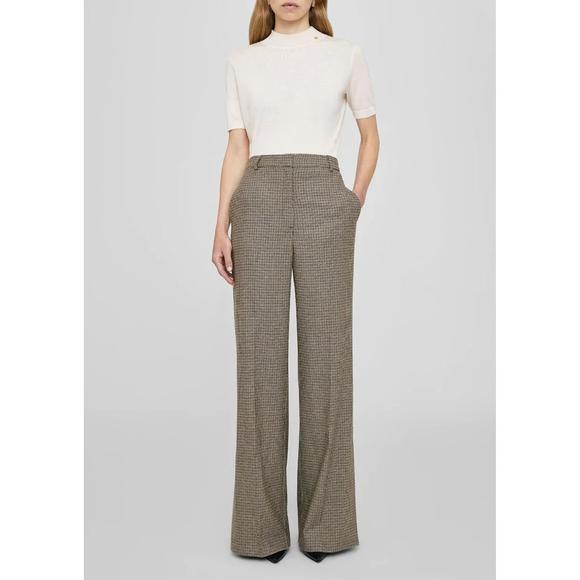 NEW ANINE BING lyra trouser in mini houndstooth